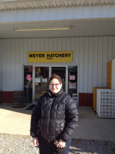 Jilli, just before picking up the chicks.